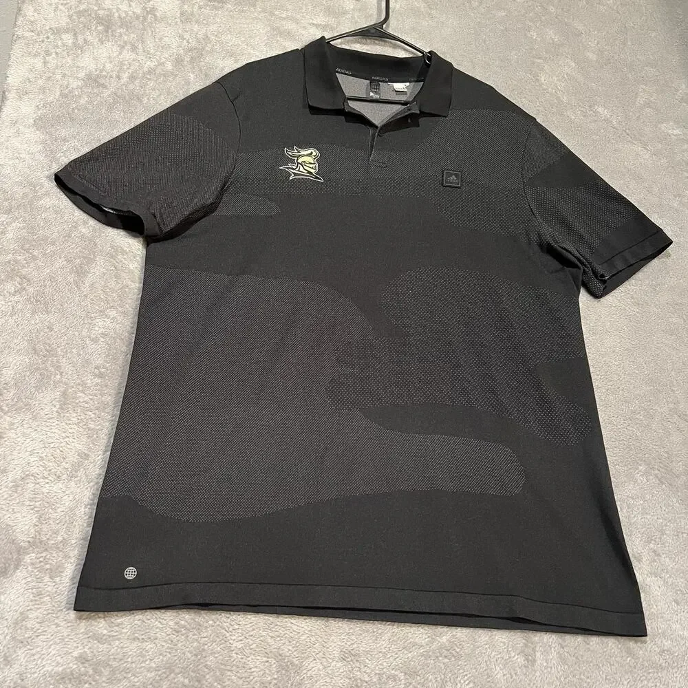 UCF Knights Polo Shirt Mens 2XL Black Adidas Seamless Performance Golf Camo